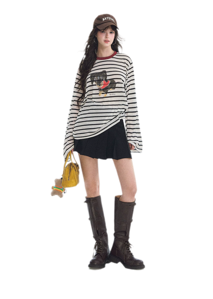 Lyocell Striped Puppy T-Shirt