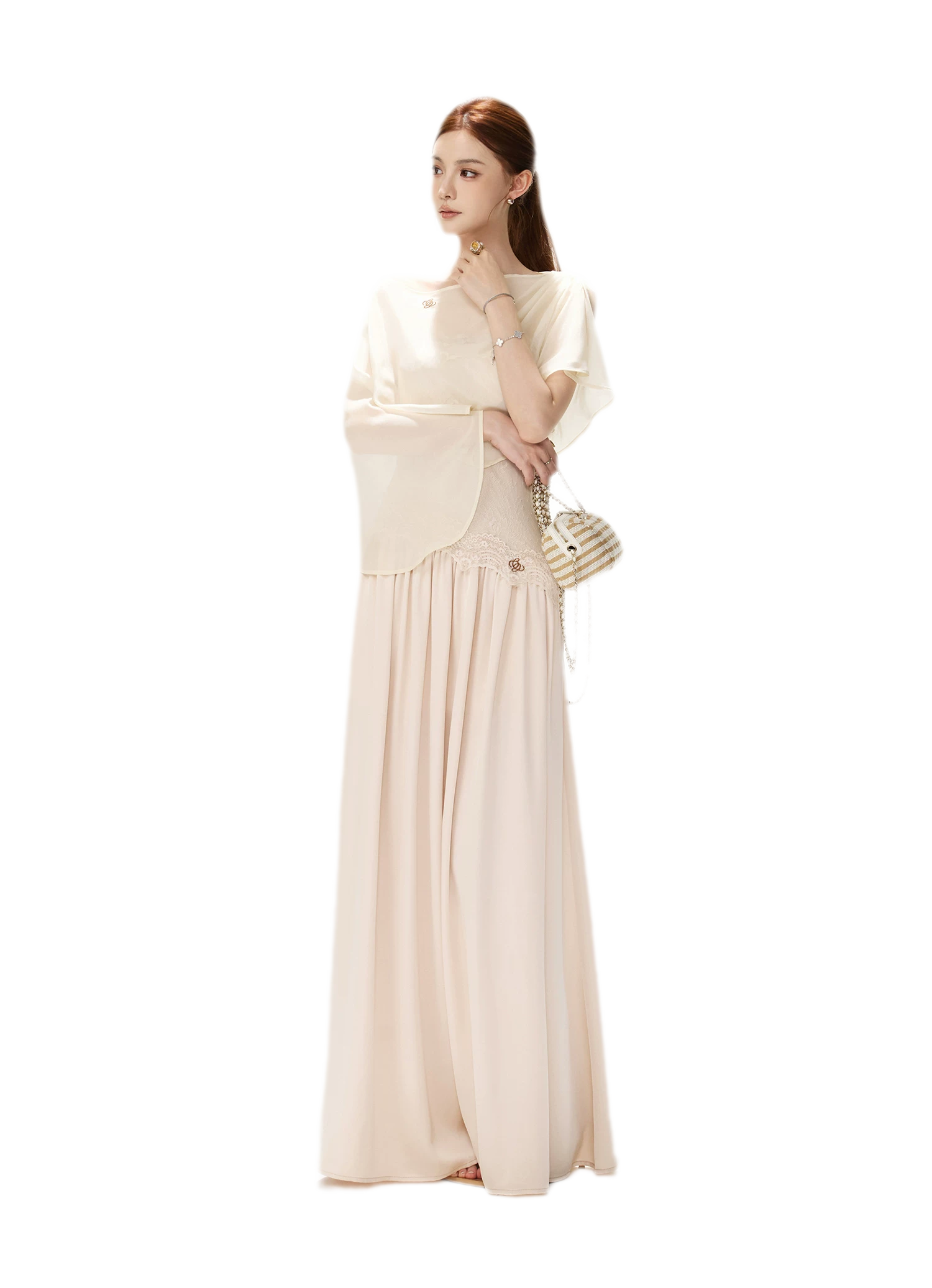 Lace Backless Satin Dress