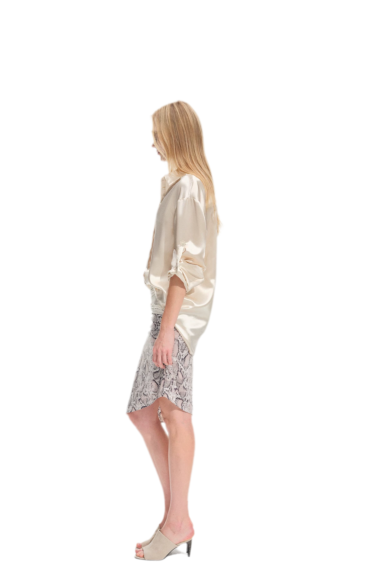 Camisa holgada de acetato brillante