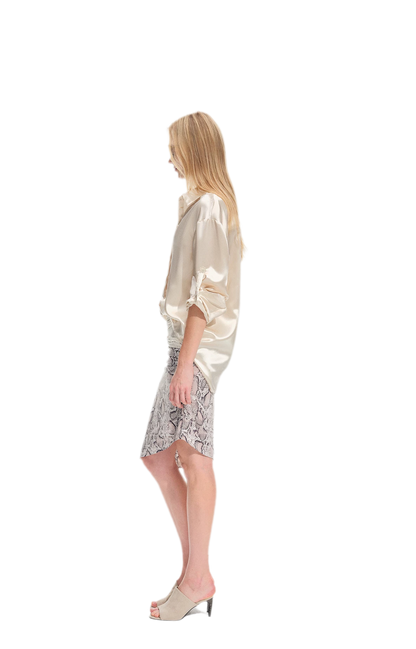 Camisa holgada de acetato brillante