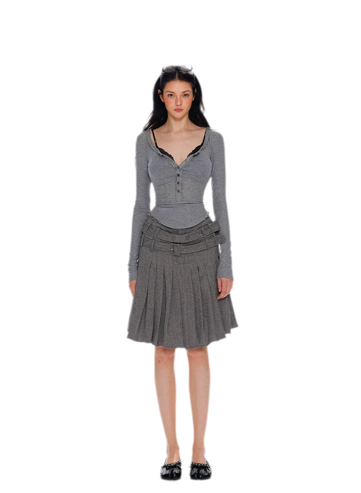 Lyocell Ruched Long Sleeve Top