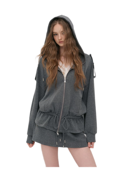 Air-Layer Hooded Skirt Set