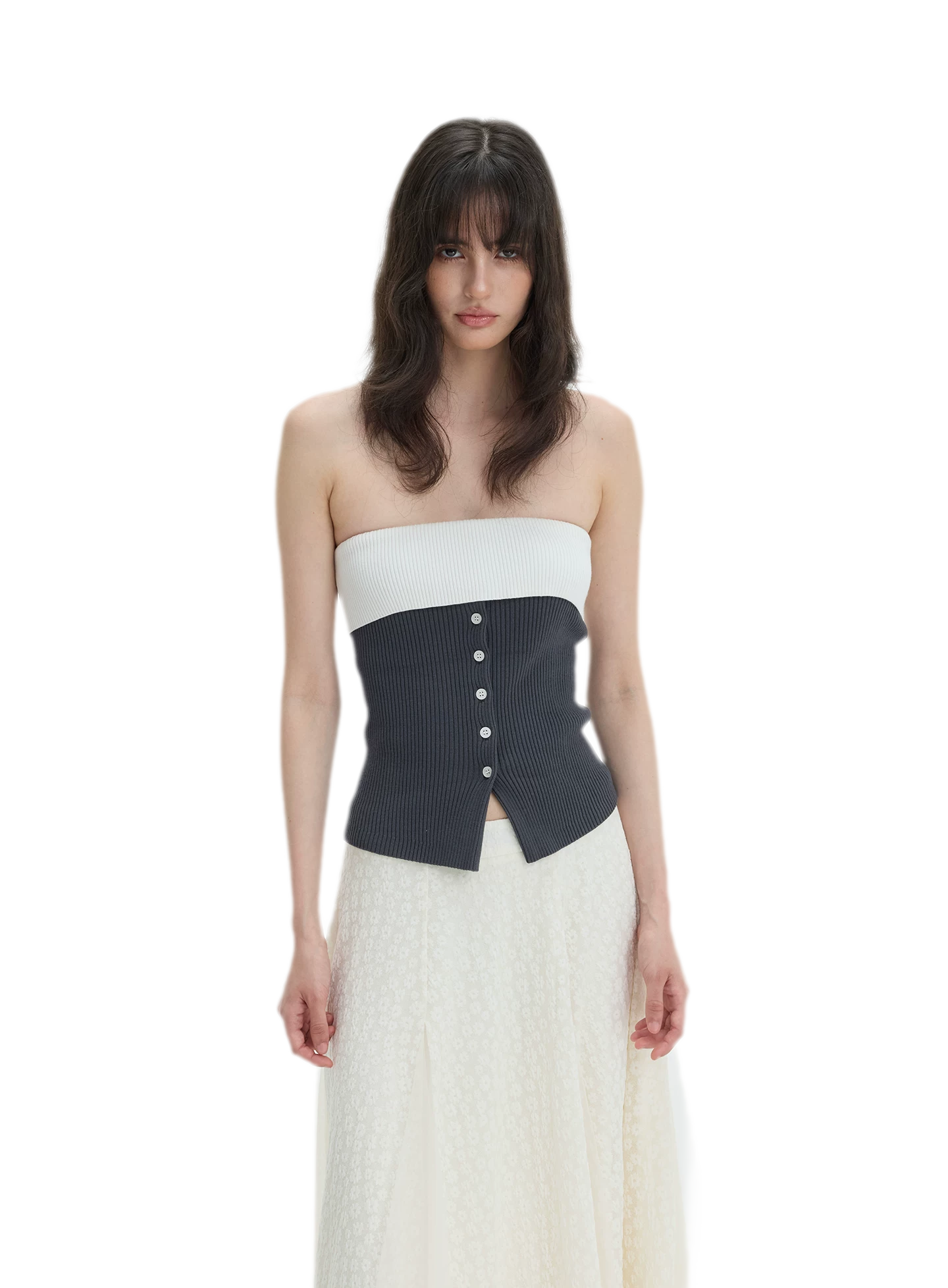 French Colorblock Bandeau Top