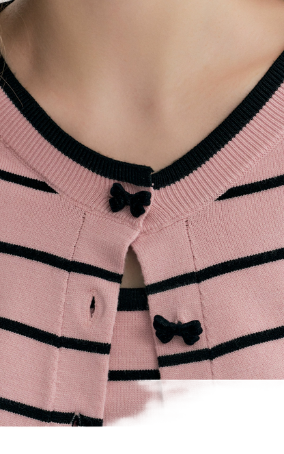 Striped Knit Cami Cardigan Set