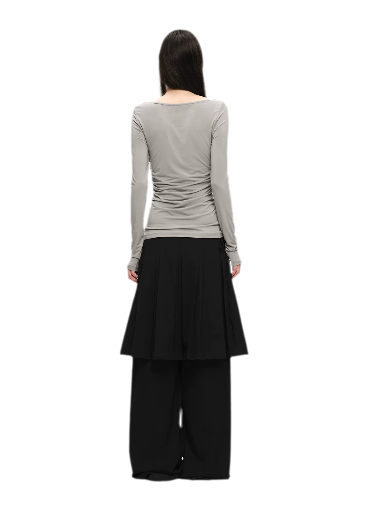 Pleated Layered Skirt Pants