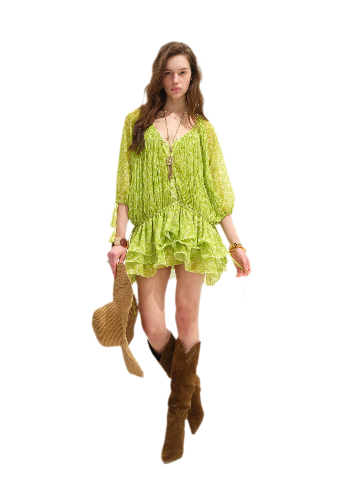 Floral Batwing Sleeve Dress