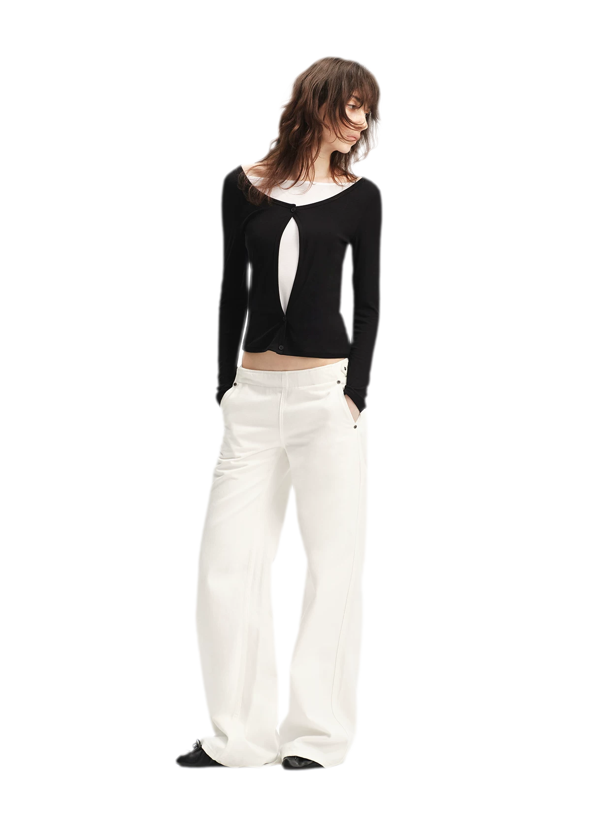 Lyocell Faux Two-Piece Top