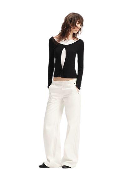 Lyocell Faux Two-Piece Top