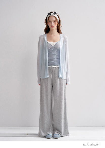 Lyocell Elastic Waist Straight Pants