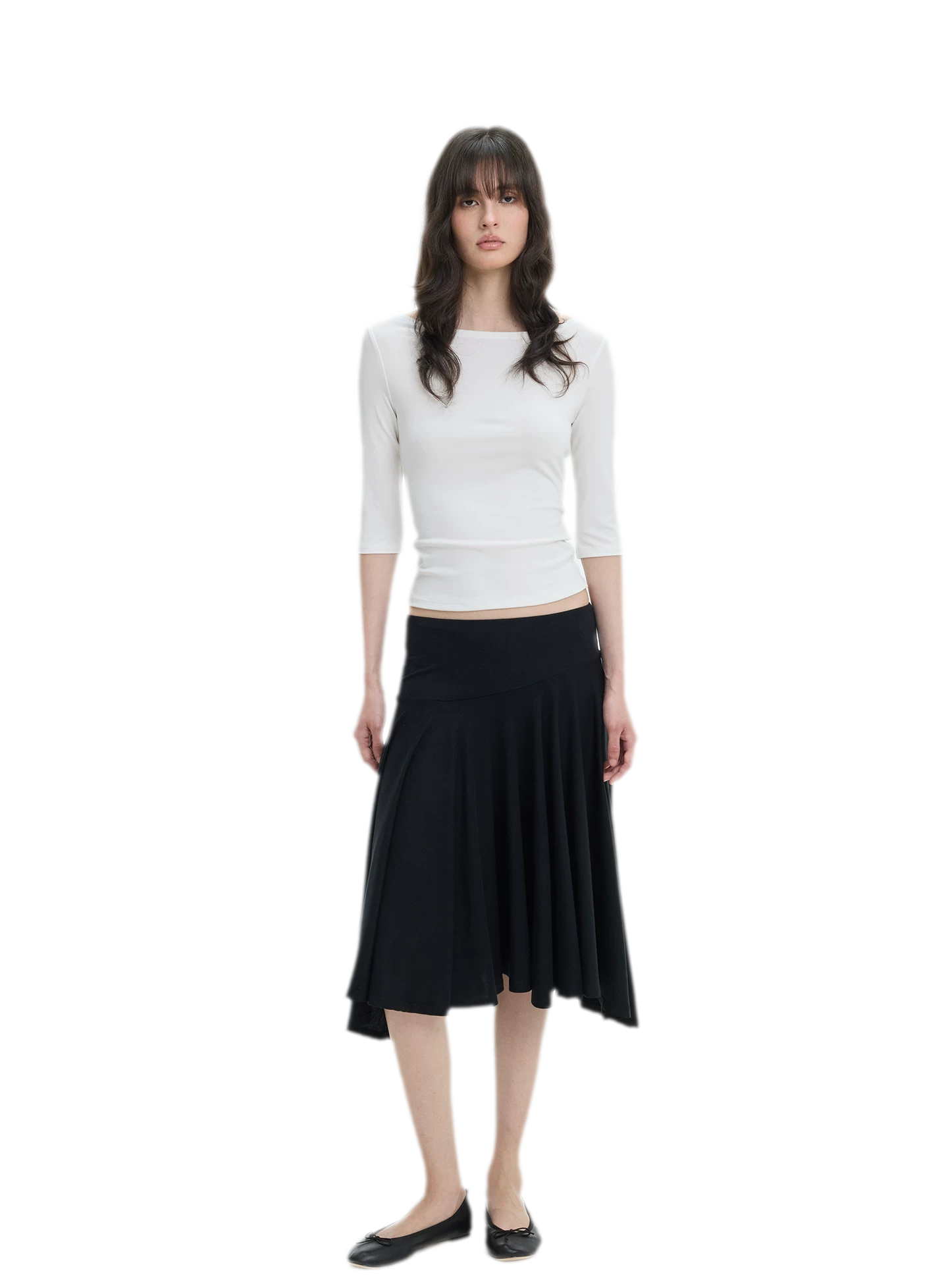 Lyocell Boat Neck Knit Top