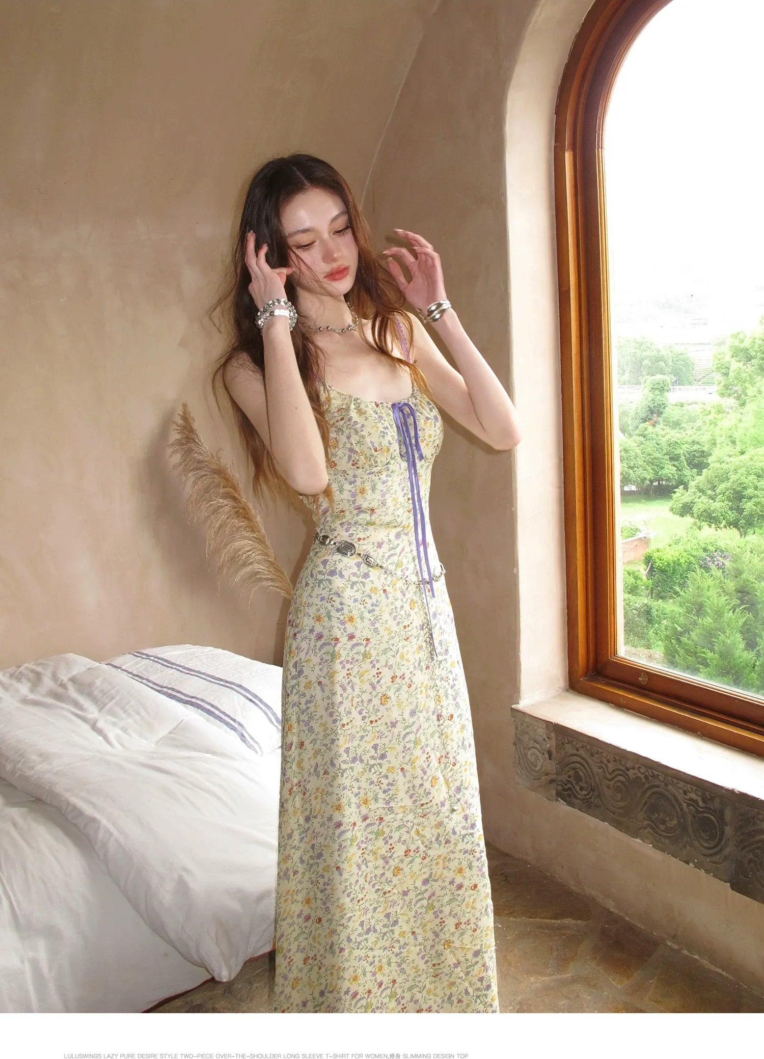 Iris Print Viscose Maxi