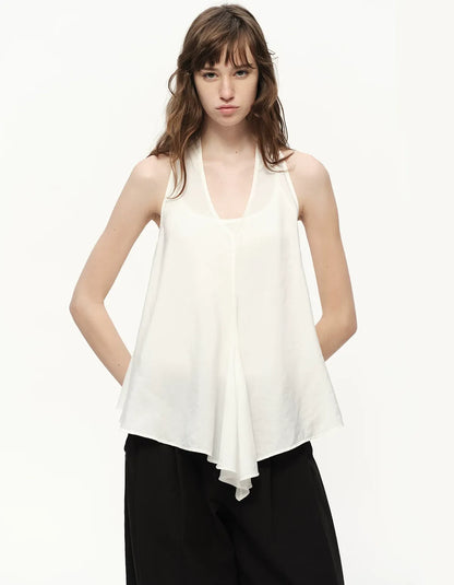 White Lyocell V-Neck Cami
