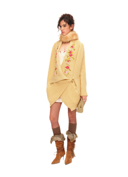 Bộ cardigan dệt kim thêu