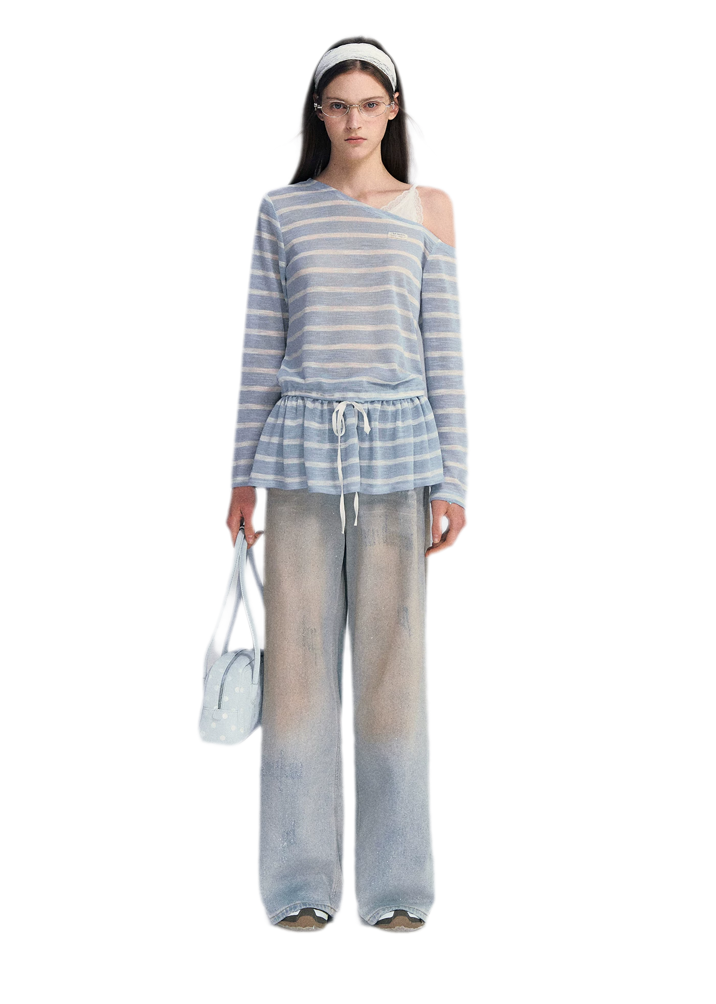 Sequin Wide-Leg Jeans