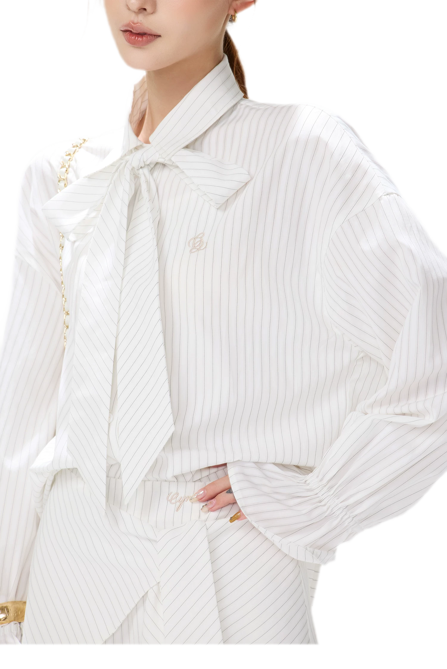 Striped Bow Tie Skirt Set