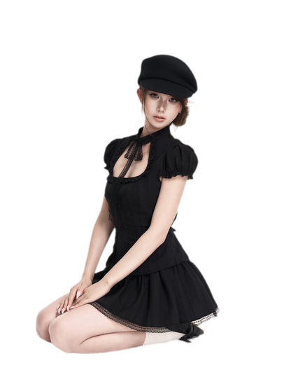 Lace Puff Sleeve Set
