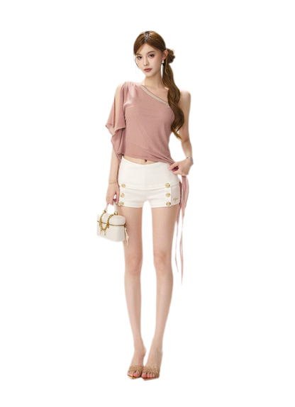 Rhinestone Shoulder Tee