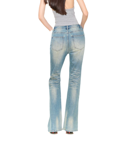 Pearl Embellished Straight Jeans