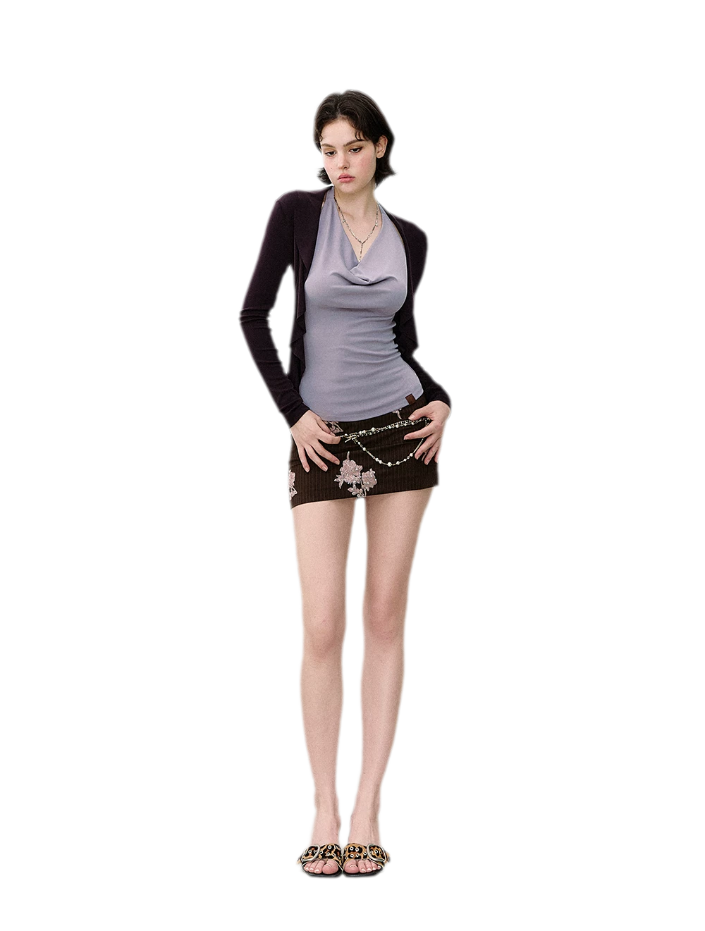 Irregular Ruffle Knit Set