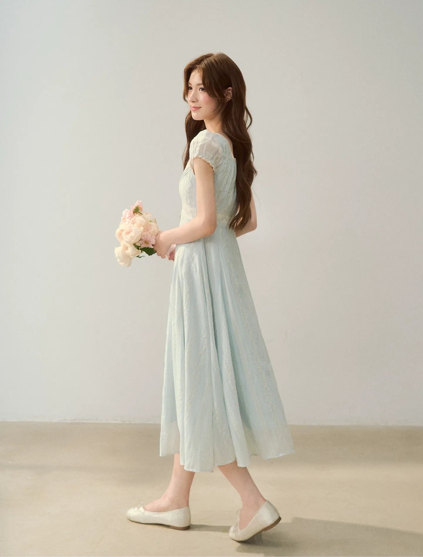 Embroidered Waist Dress