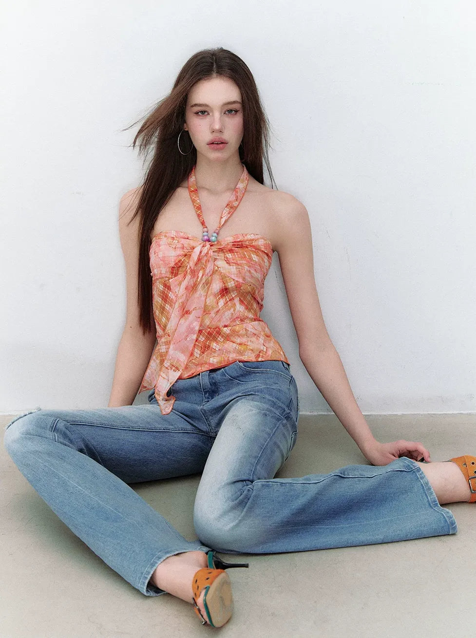Model Vintage Washed Slim Flared Jeans