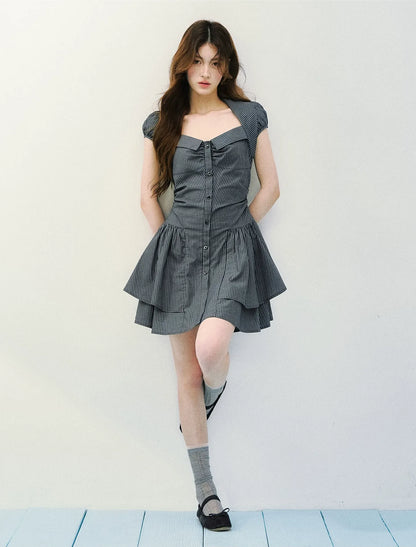 Vintage Striped Shirt Dress