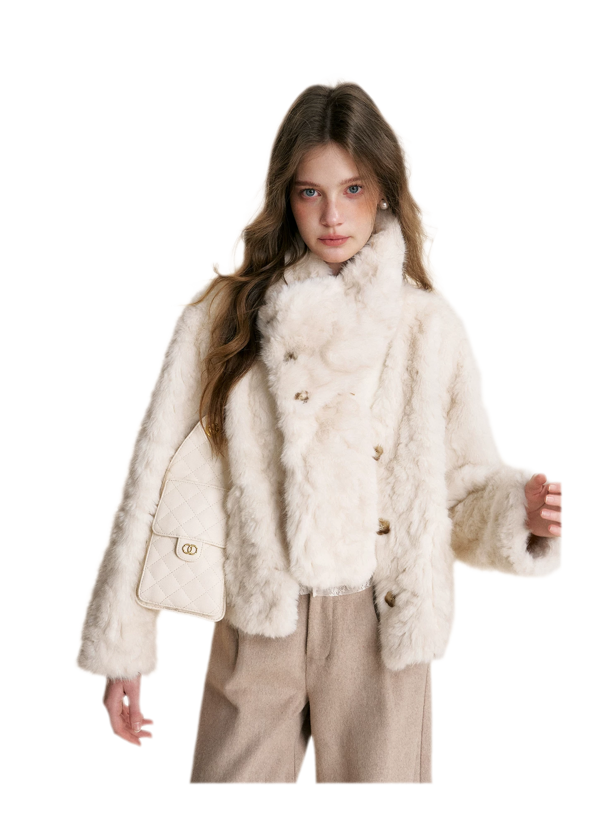 Detachable Scarf Plush Jacket