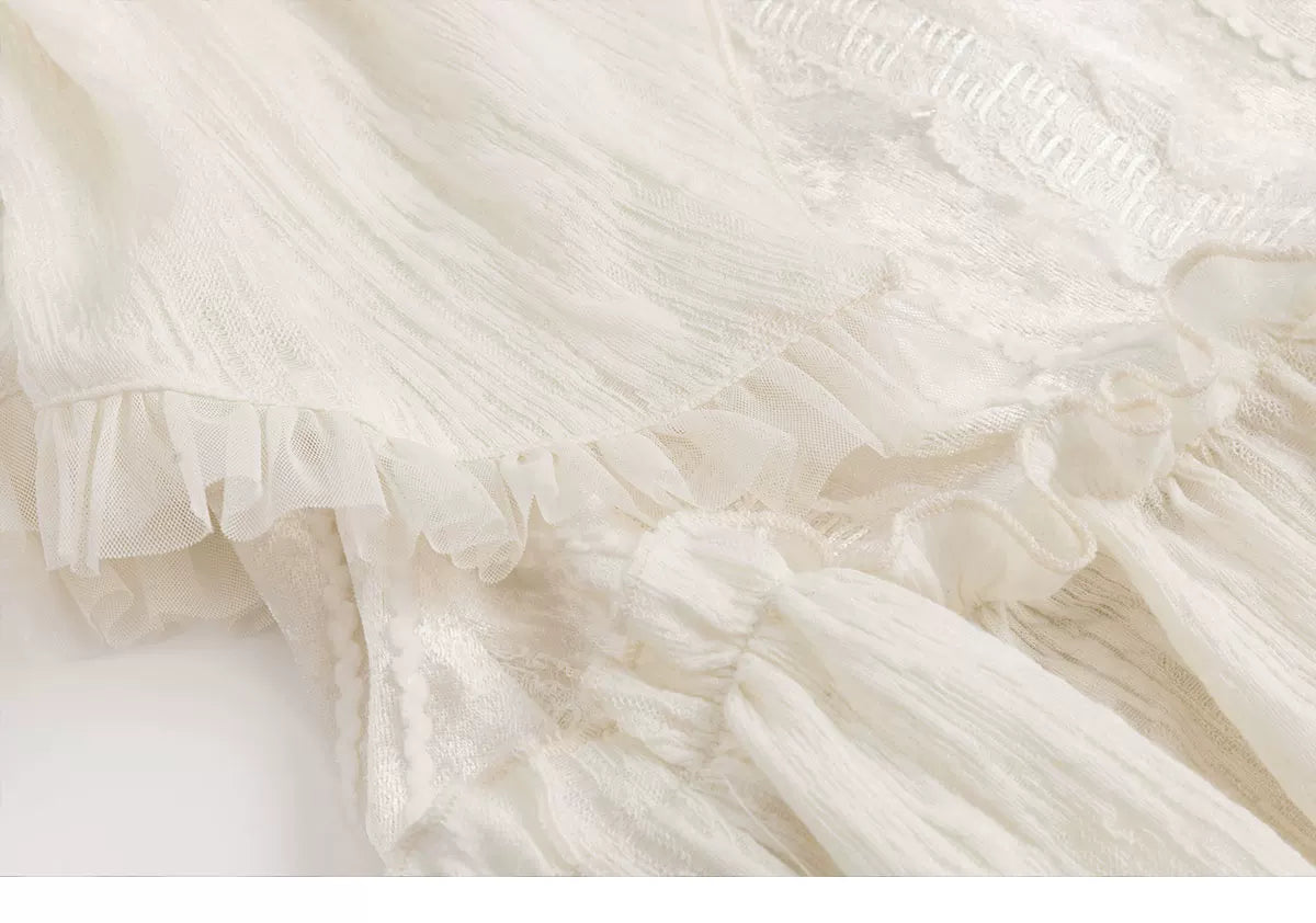 Lace Ruffle A-Line Dress