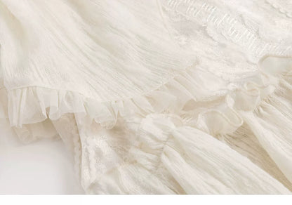 Lace Ruffle A-Line Dress