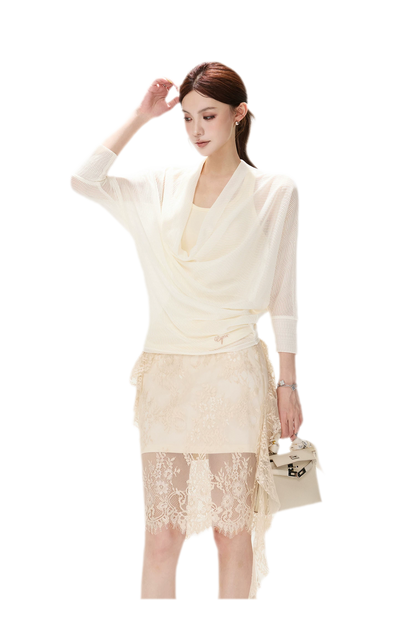 Sheer Batwing Off-Shoulder Top