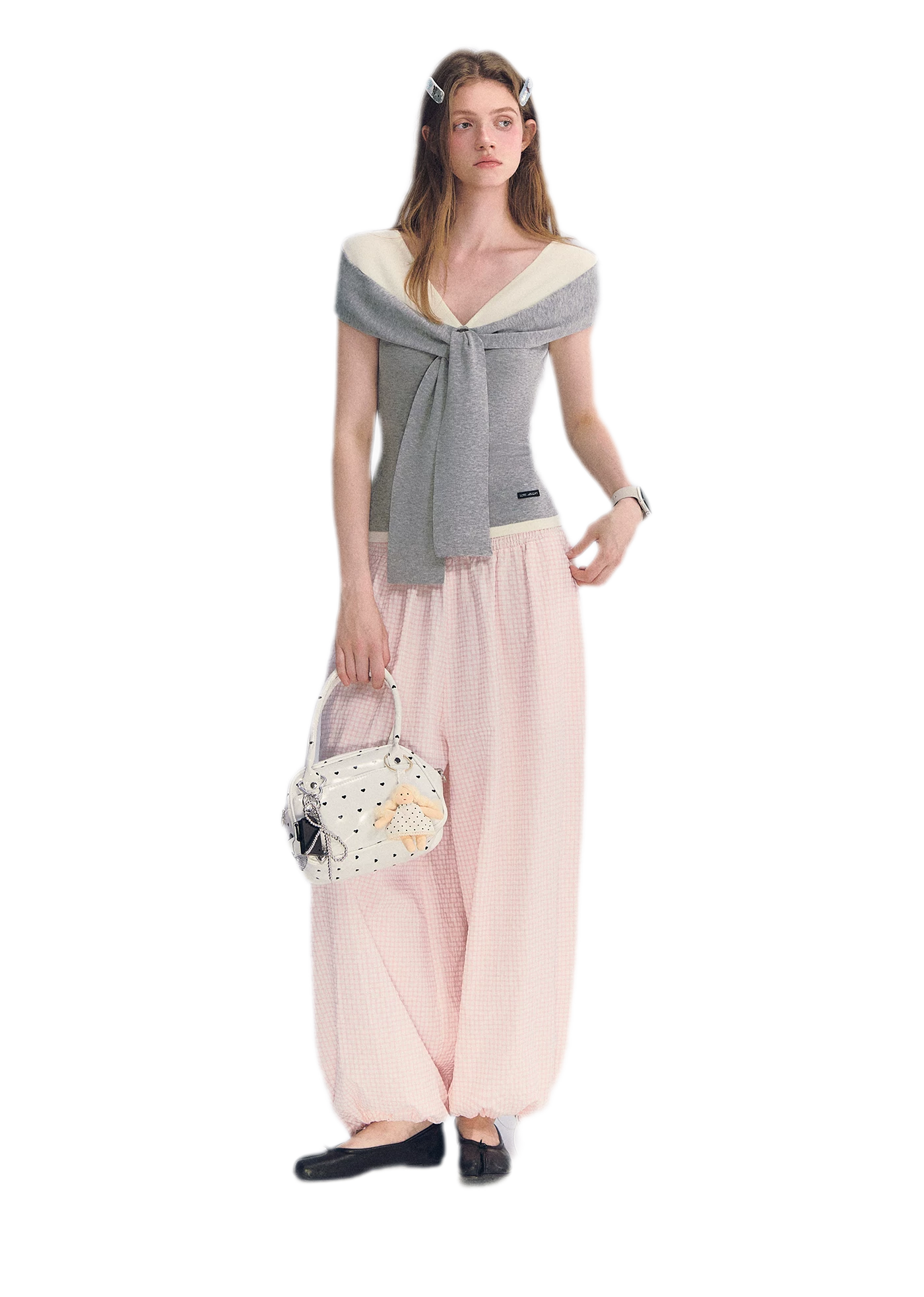 Colorblock Off-Shoulder Tee