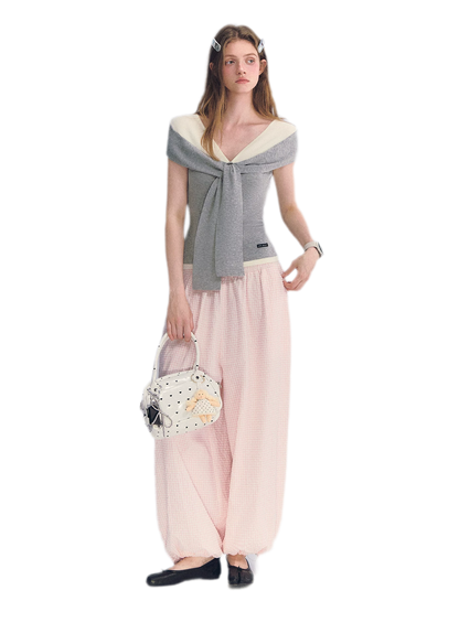 Colorblock Off-Shoulder Tee