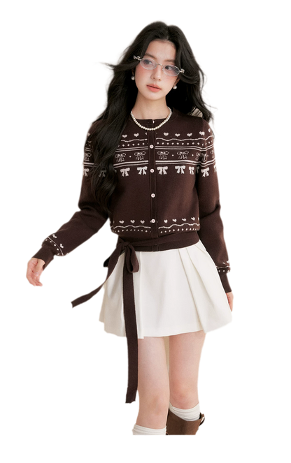 Fair Isle Tie Cardigan