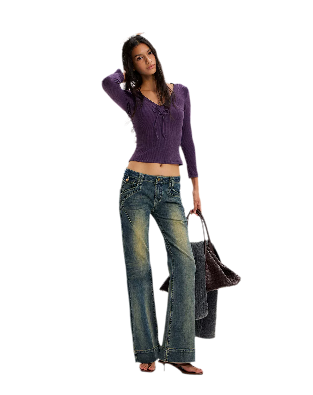 Vintage Washed Flared Jeans