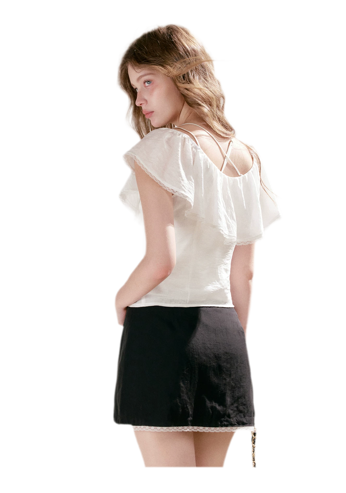 Lace Trim A-Line Mini Skirt