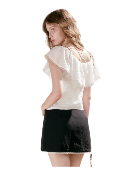 Lace Trim A-Line Mini Skirt