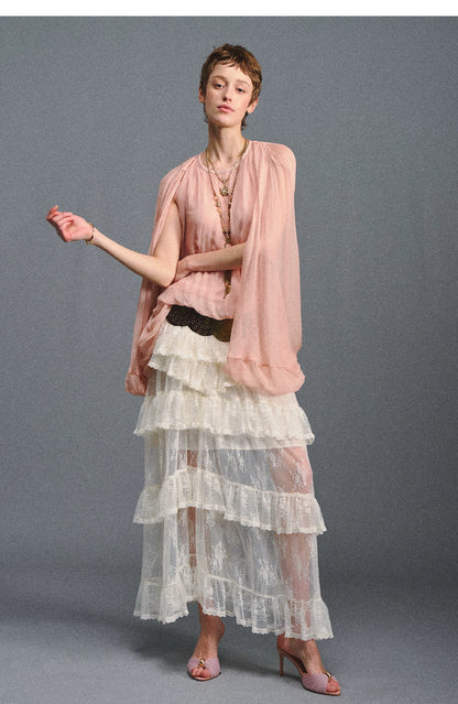 Cape Chiffon Blouse