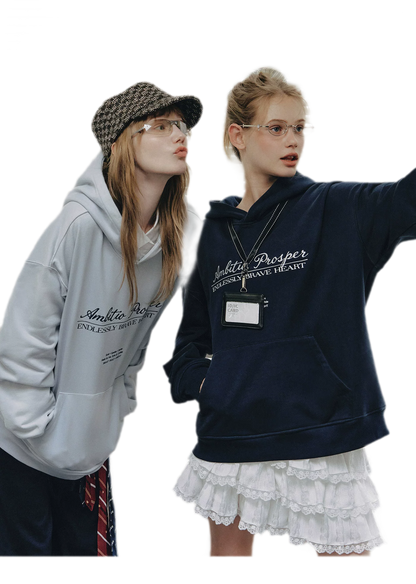 Embroidered Cotton Hooded Sweatshirt
