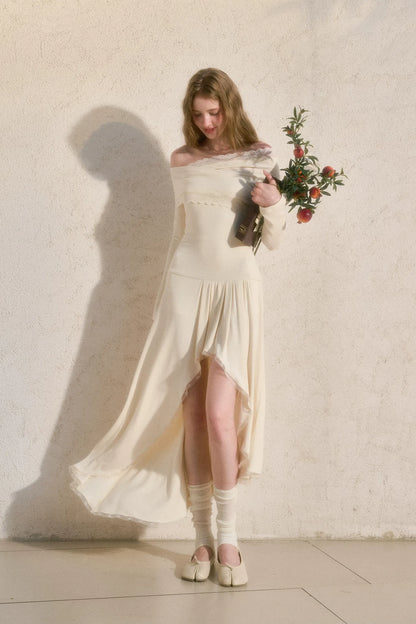 Lace One-Shoulder Fitted Dress