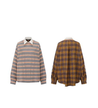 Contrasting Plaid Panel T-Shirt