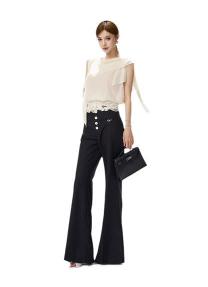 Off-Shoulder Chiffon Blouse
