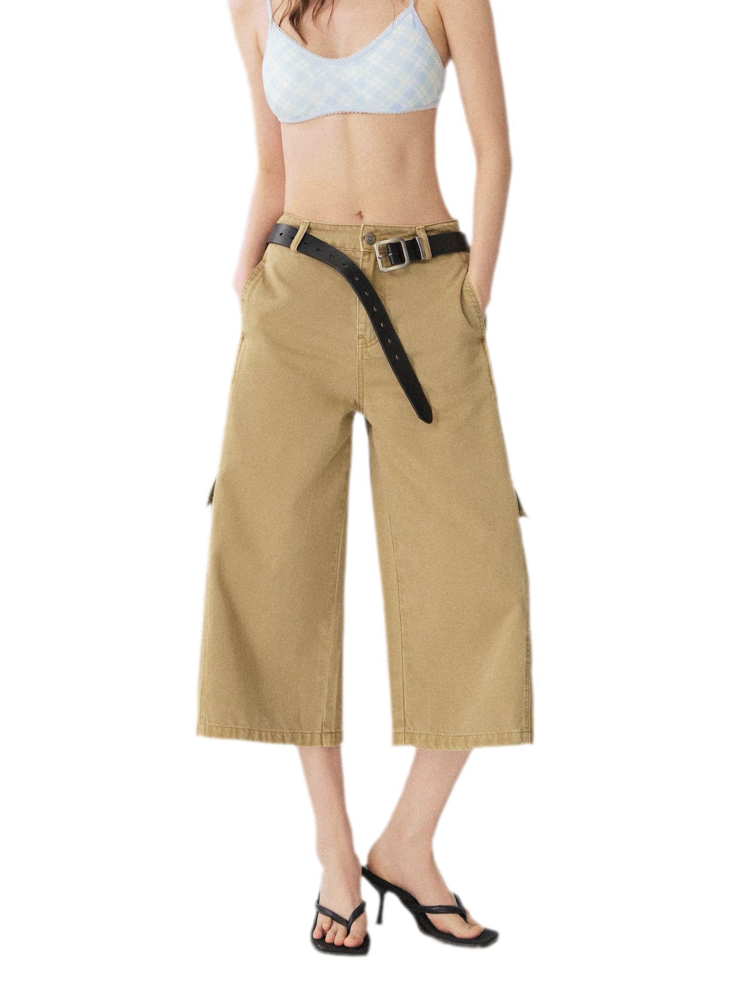 Utility Denim Capri Pants