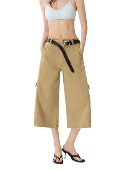 Utility Denim Capri Pants