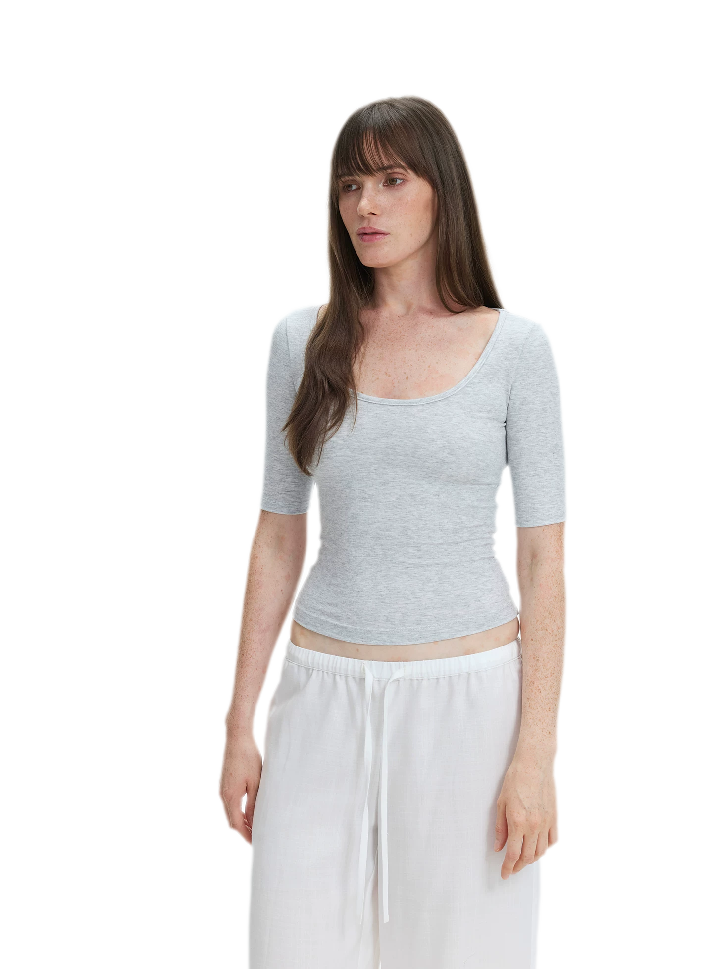 Soft U-Neck Slim-Fit T-Shirt