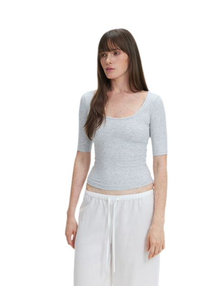 Soft U-Neck Slim-Fit T-Shirt