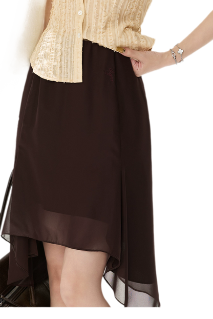 Drapey Asymmetrical Midi Skirt
