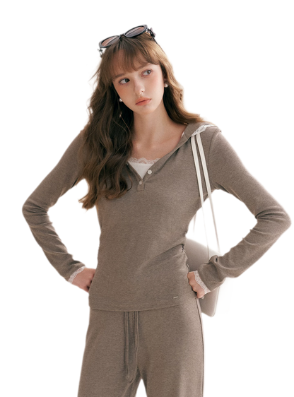 Lace-Trim Layered Two-Piece Set