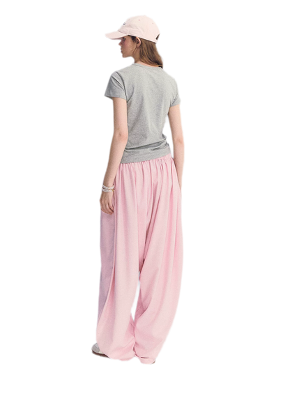 Lace Trim Balloon Pants