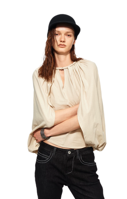 Cotton Cape Sleeve Top