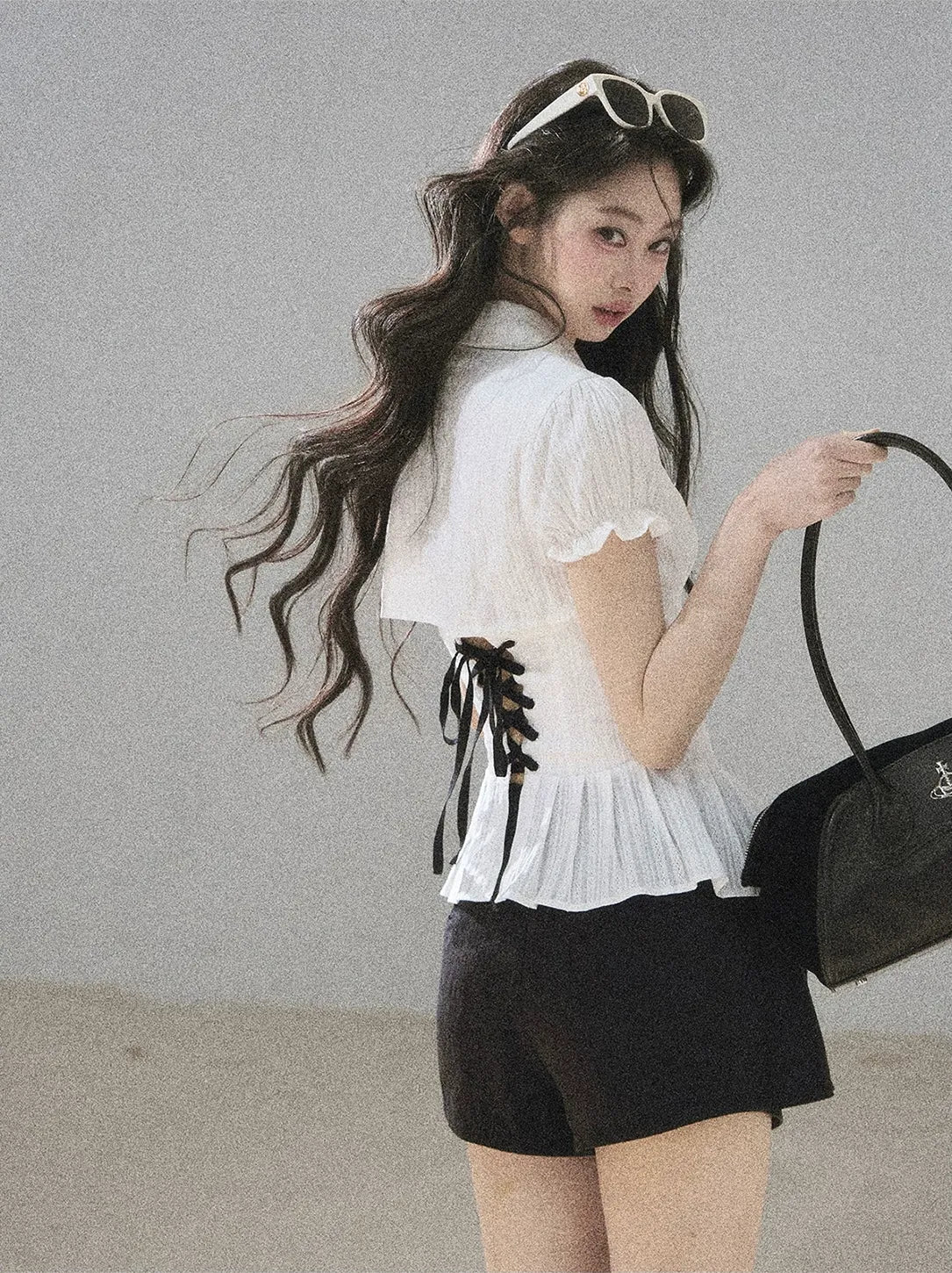 Textured Puff Sleeve Blouse